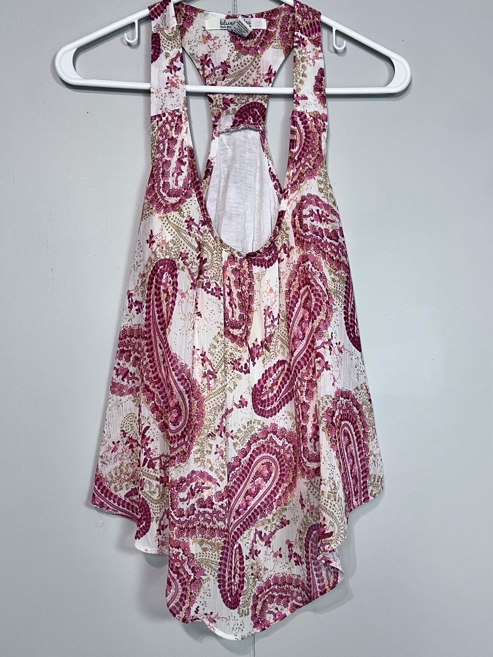 Blue Notes Paisley Racerback Tank Top Small Boho Festival Sleeveless